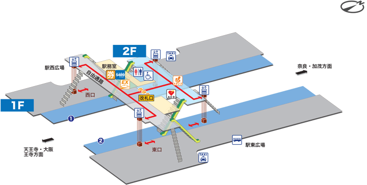 大和小泉駅構内図