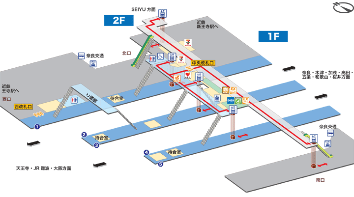 王寺駅構内図