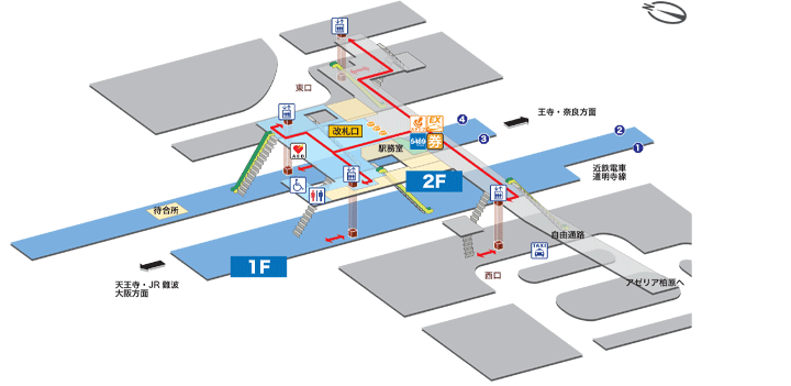 柏原（大阪府）駅構内図
