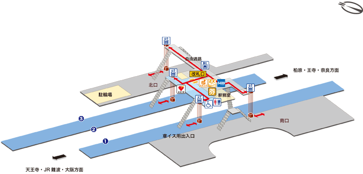 平野駅構内図