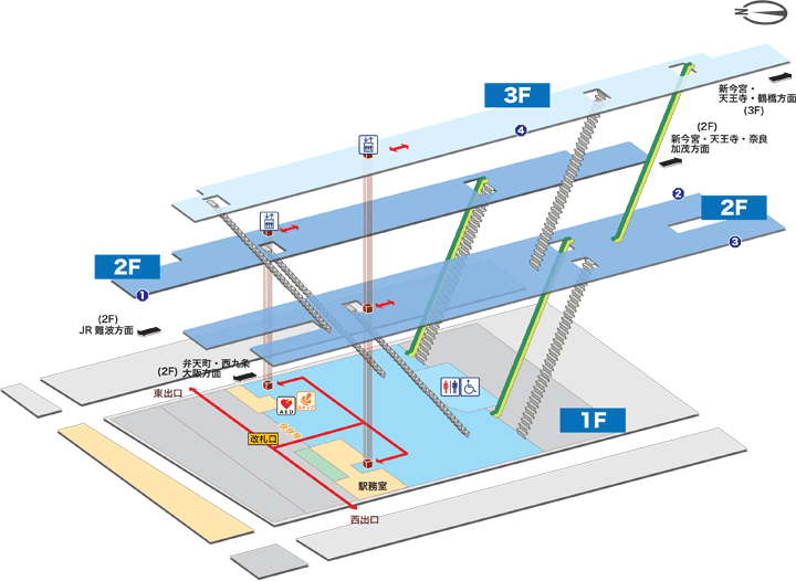 今宮駅構内図