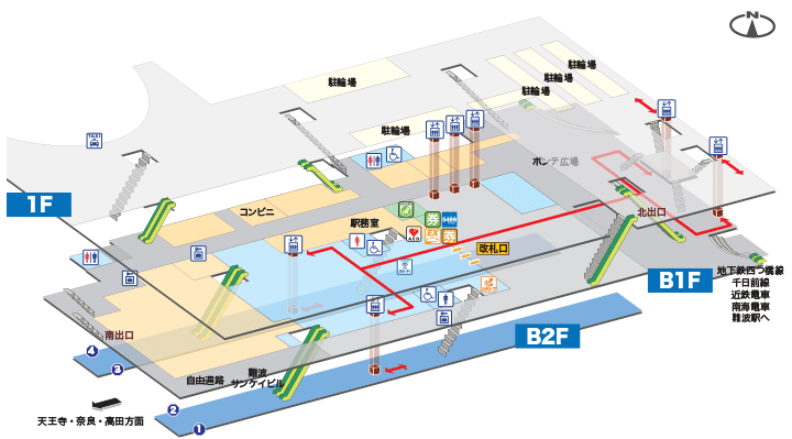 JR難波駅構内図