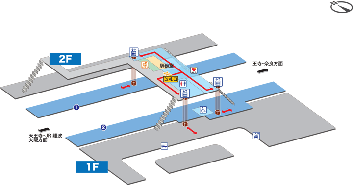 高井田駅構内図
