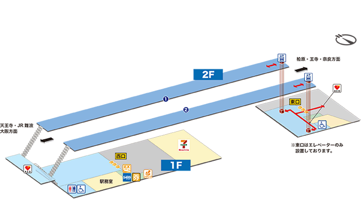 東部市場前駅構内図