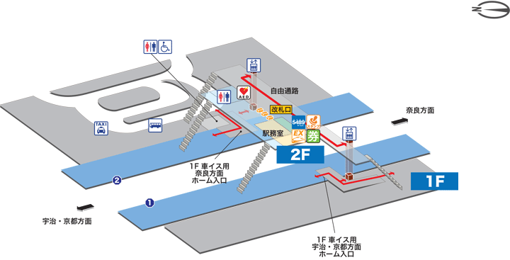 城陽駅構内図