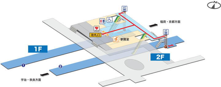 JR藤森駅構内図