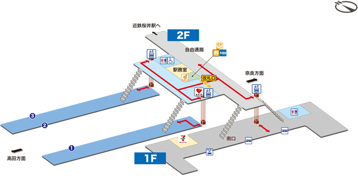 桜井駅構内図