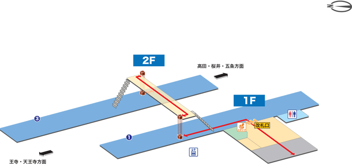 香芝駅構内図
