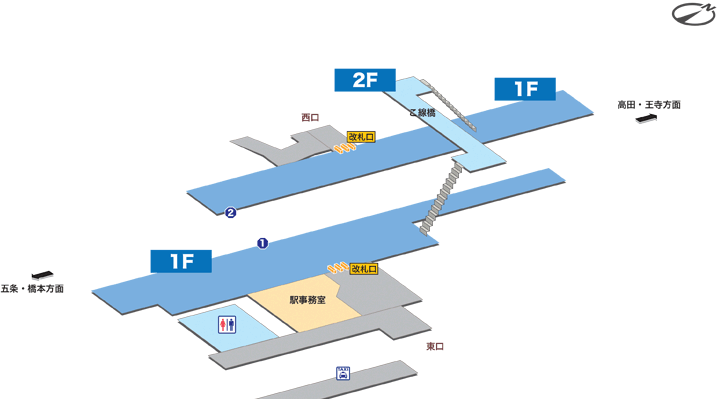 御所駅構内図