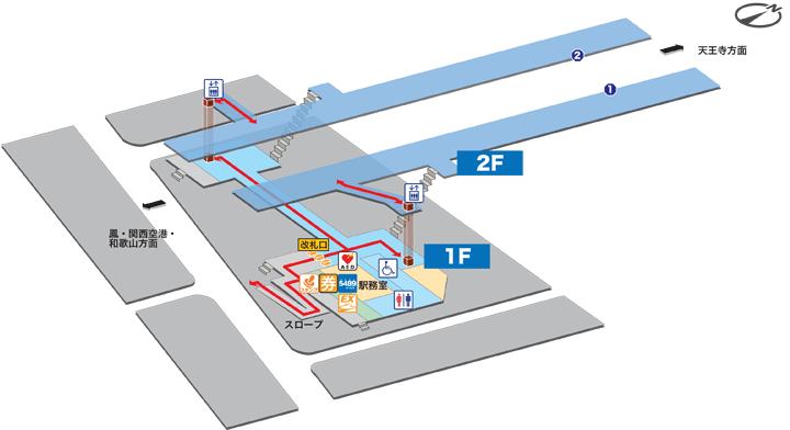 美章園駅構内図