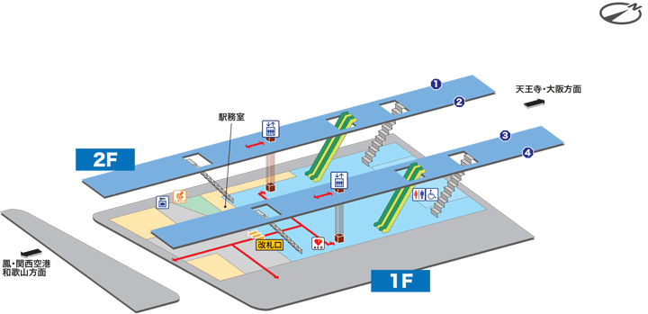 鶴ケ丘駅構内図
