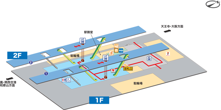 長居駅構内図