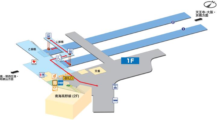 三国ケ丘駅構内図