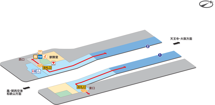 百舌鳥駅構内図