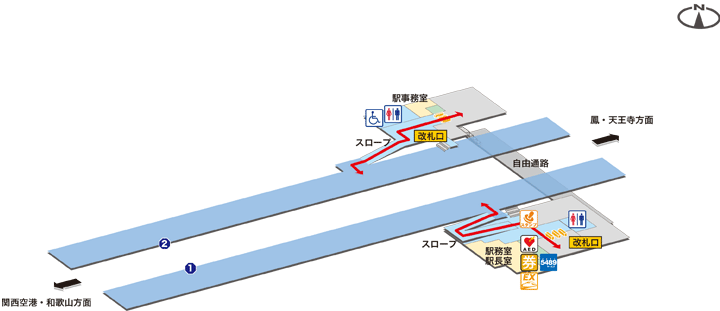 富木駅構内図