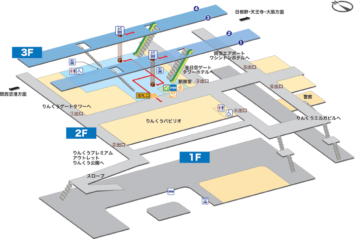 りんくうタウン駅構内図