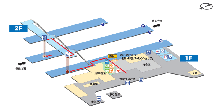 城崎温泉駅構内図