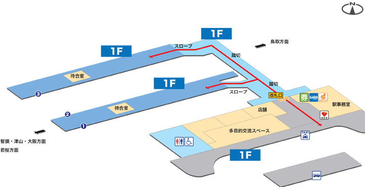 郡家駅構内図