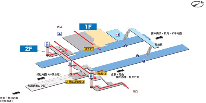 清音駅構内図