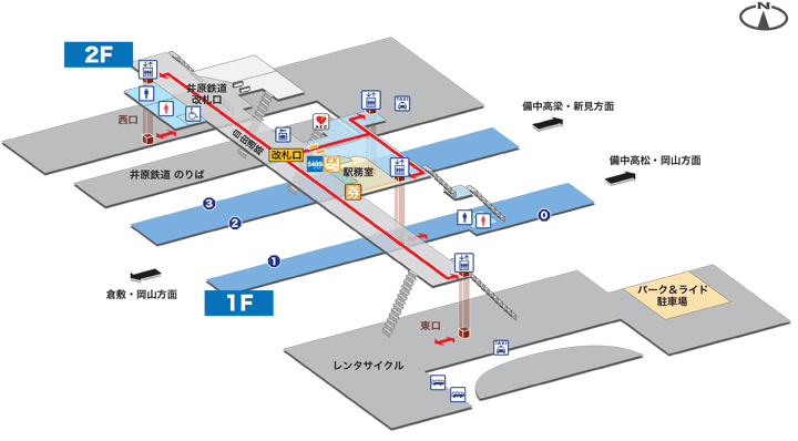 総社駅構内図