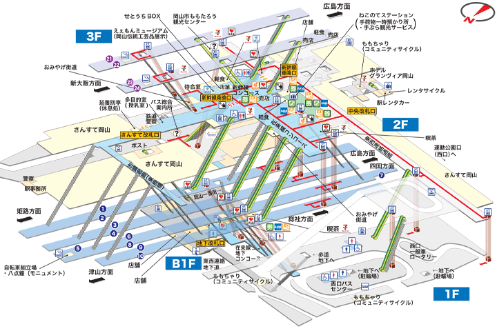 岡山駅構内図