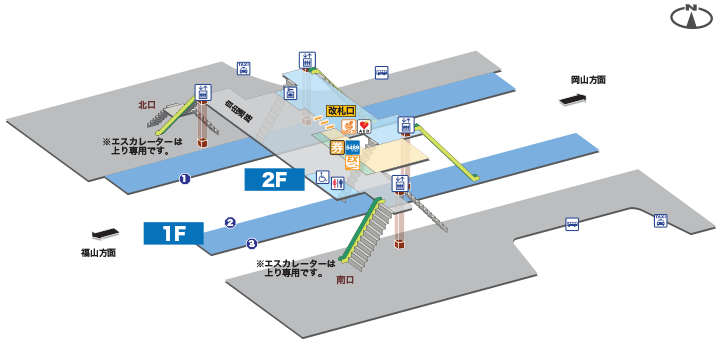 中庄駅構内図