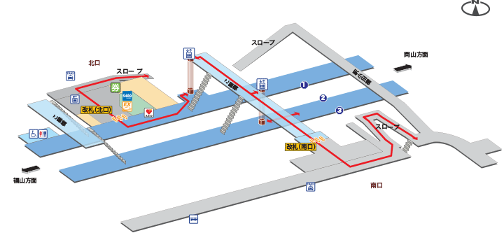 金光駅構内図
