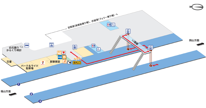 笠岡駅構内図