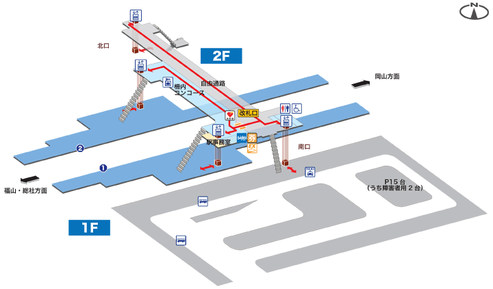 北長瀬駅構内図