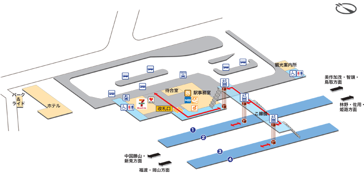 津山駅構内図