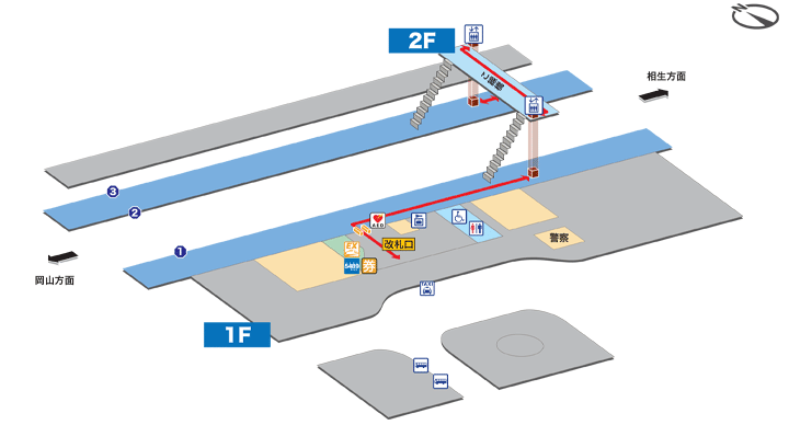 西大寺駅構内図