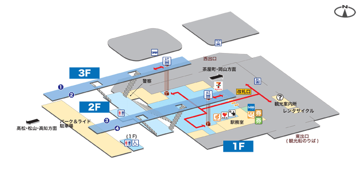 児島駅構内図
