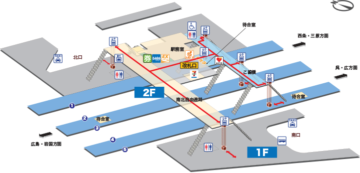 海田市駅構内図