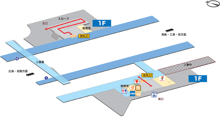 向洋駅構内図