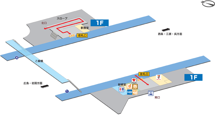 向洋駅構内図