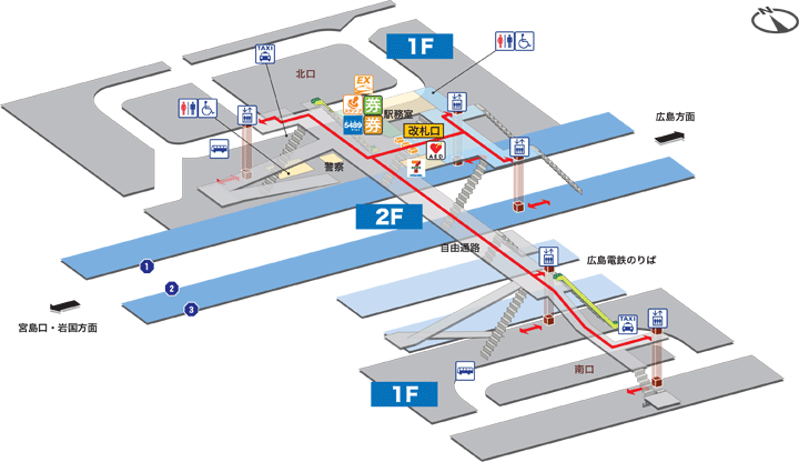 五日市駅構内図
