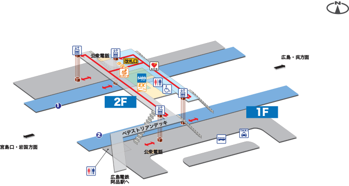 阿品駅構内図