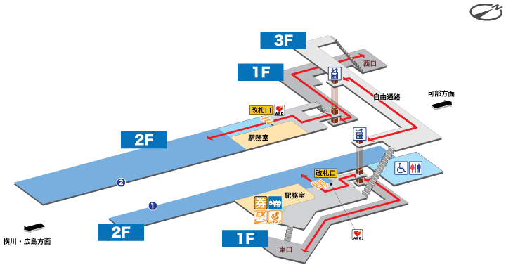 下祇園駅構内図